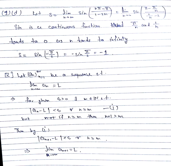 (Dd) Sin S 2h S- -2 and n cantinwcous fune ticsn Sin mds ta hlimty tnds ta us 2 an) bu Ssqusncs CAn L me lN s-t en-L thun htL