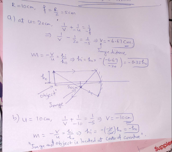R=1Ocm, at ue 20 cm, t-P+ 수 -.670m. 20 yeditence hi- hox -670-32th hi ho -20 20cm ohject Inye 410m V-10Ch. -lo hi ho Fen ge a