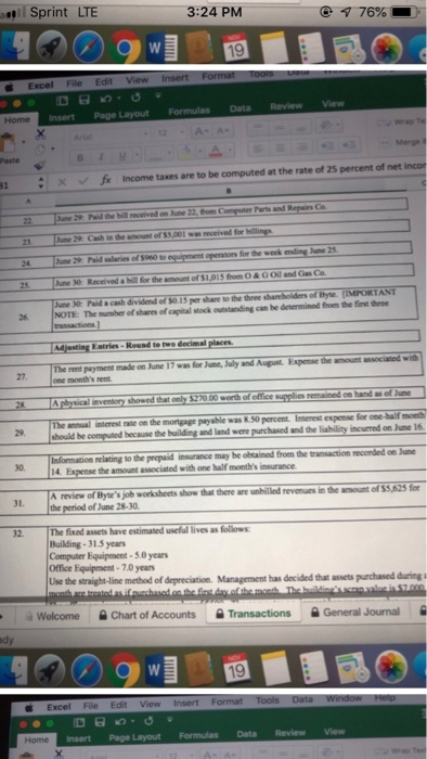 al Sprint LTE 3:24 PM @ 476% Excel file Edit View Tools insert Format Data Review View Home Insert .X A Page Layout Formulas