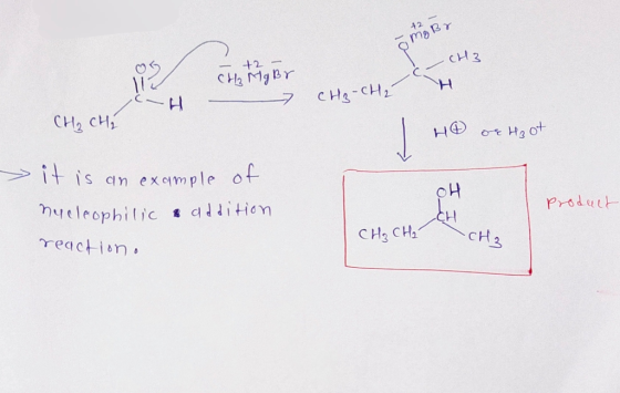 42 - e noßr - +2 -CH3 - CH3 g Br H H - CH2-CH2 CH₂ CH₂ H oe Hoot » 애 product it is an example of nucleophilic & addition reac