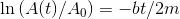 In (Alt)/A) = -bt/2m