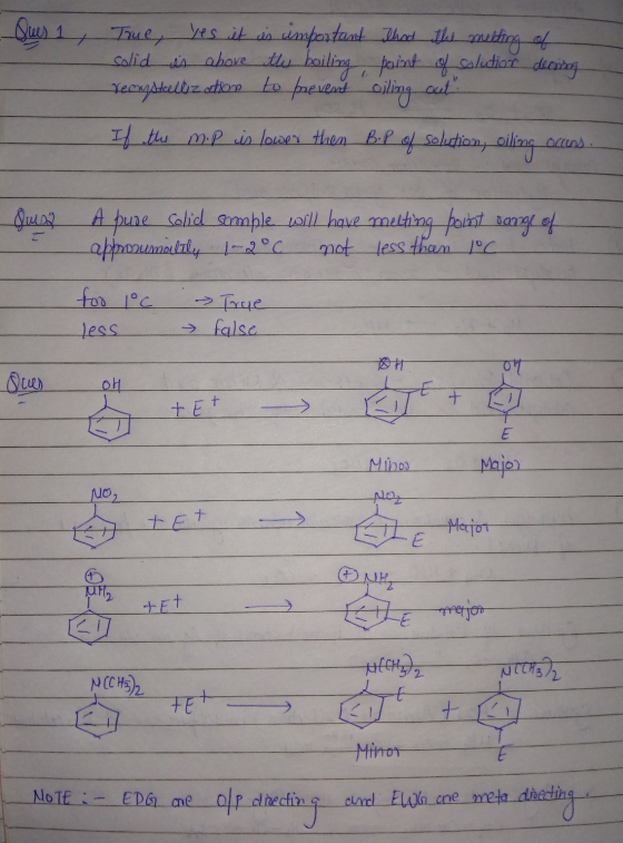 Sue 1 True, yes it is important solid is above the boiling recrystallization to prevent that the meeting of point of solution