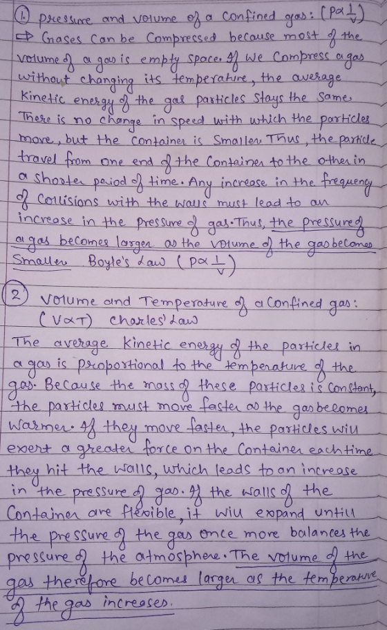 6 pressure and volume of a confined oras : (pal) Grases can be Compressed because most of the volume of a go is empty spacer