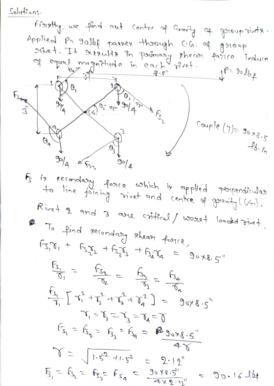 Solutions. we Fisiety, find out centre of Granity of group riveta. Applied Pa golf parsed through C.G. of group livet. It res