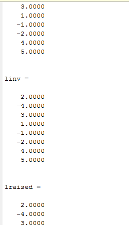 3.0000 1.0000 -1, 0000 -2.0000 4.0000 5.0000 2.0000 -4.0000 3.0000 1.0000 -1, 0000 -2.0000 4.0000 5.0000 2.0000 -4.0000