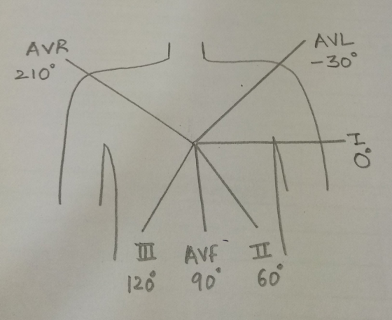 AVR 210° AVL -- 30° 1 II 120 AVF 90° II 60°