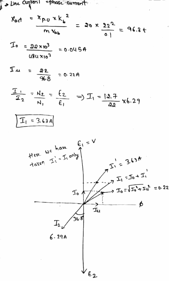 a Line Current -phase current 2 Xact xp.ork. = 20 x 222 m Vab = 96.8+ I. = 22x103 usu x103 = 0.045A Iu 22 = 0.22 A 96-8 Il 1,