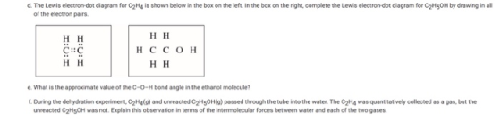 d. The Lewis electron-dot diagram for C2H4 is shown below in the box on the left. In the box on the right, complete the Lewis