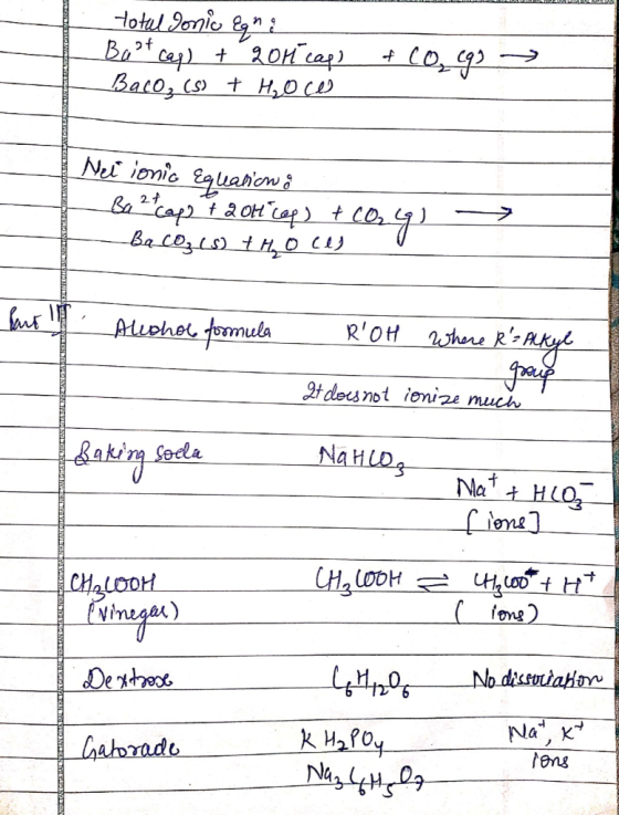total gonic Eng Bat cap) + 204 cap) Baco, (s) + H₂Oce & co, cq) → I Nee ionic Equeation & Ba 2+ cap + 20th cop) + CO₂ BaCO36