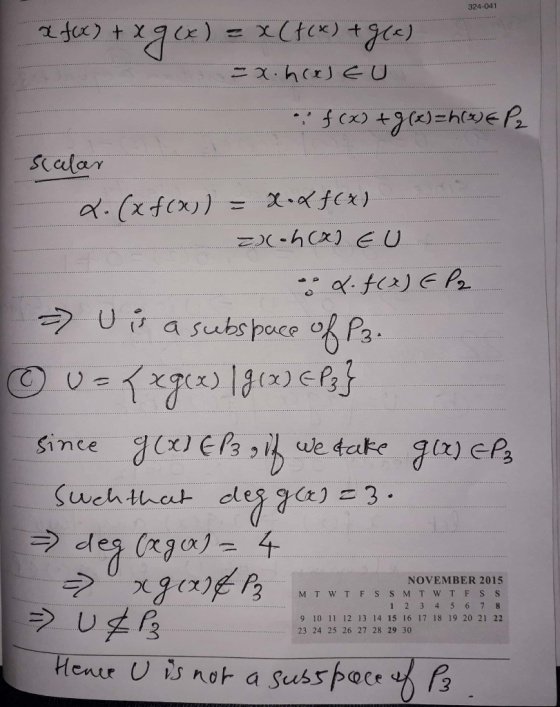 324-041 scalar U (, a subspace 06Pa. Sin ce 9 M T W TS NOVEMBER 2015 9 10 11 12 13 14 15 16 17 18 19 20 21 22 23 24 25 26 27
