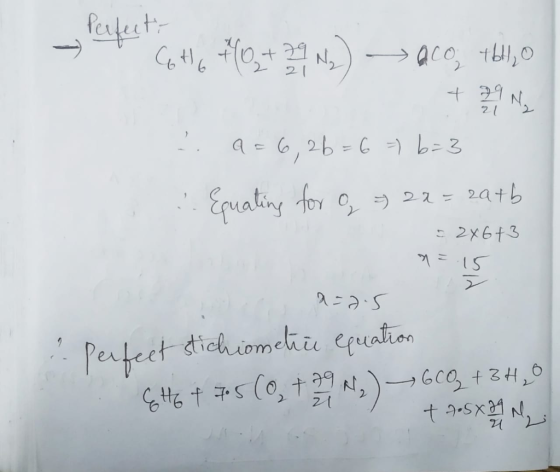 - C6H6 +102 + 29 N2) aco, tallio + 29 Ni 2. a=6,26=67) b=3 2. Equating for og 7 22= 29th 52x6+3 n= 15 a=2.5 2. Perfect stichi