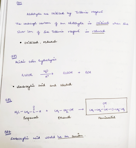 984 Aldehyde Tollens reagent oxidized by ave The carbonge carbon of an is oxidised when the aldehyde reagent is reduced silv