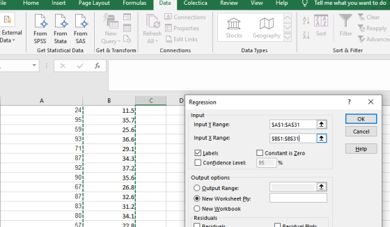 File Home Insert Page Layout Formulas Data Colectica Review View Help Tell me what you want to do Clear Reapply Advanced Exte