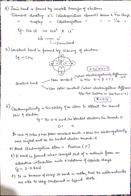 THE M 4) Ionie bond is formed by complete tranfer of electrons. Element donating és (electropositiie element) bears a fuo ch