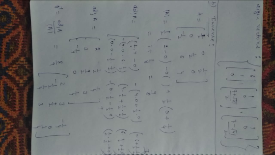 eigen vectors 17+JUT Inverse: A= 1 2 0 0 -5 6 tal = + ot 2 1+ T 8 adjA= (1.4-o) -(4.0-4.0) (0642 |-(0.0-6.1) (4.4+++ (1+1) (0