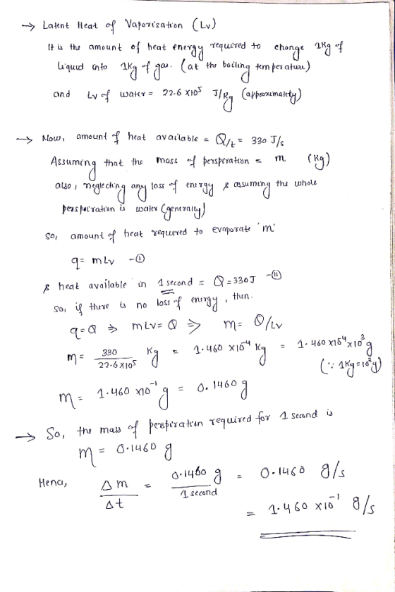 Lant Heat of Vatorisaton (Lv) t ithe amount of heat requured to change af tem pev atu) uquud into (at th and 22-6 x10 Ly fwat