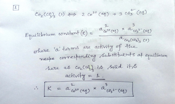27 3t Ca) 3 cos Cag) Co2(c ) 2 Co 2 aoca) Equibrium eonstant () 7 a coscos)s ) achvity of the ubstituents at equitien here a