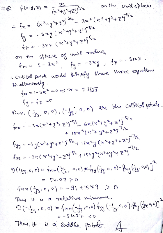 #@ flig, Z) = 2 (2²+42 +223/2 on the cuitsphere - fx = (+y+z3j*%2_ Boe? (x2+y2+245/2 fy = -3ry ( 26² +9²7 225812 fz = -342 (+