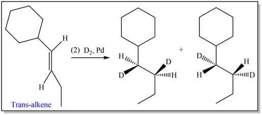 (2) D, Pd
TIID
H
Trans-alkene