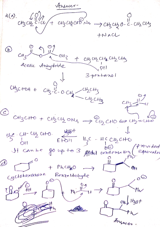Answers ау. (9) с сис /t cl; слфсиб да, — сh сл, о- E-c tNach С ол ееl tсh сль, са сиз Acetic vinhydride pt) 3 peatanol ЕСС-О