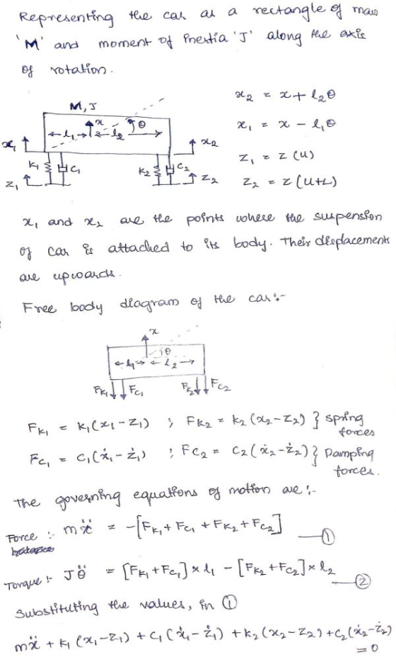 M and Representing the car as a rectangle of mais moment of inentia J along the exis of rotation. x2 = x + l20 M,5 42 x 2