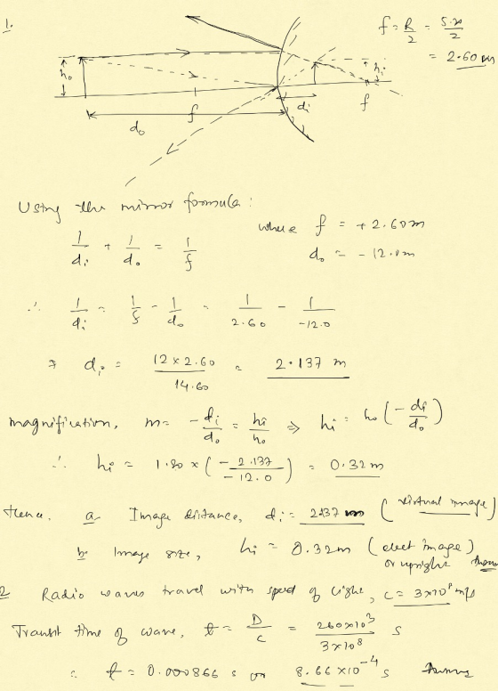 ! faR = 5.20 2 = 2.60m ho H di k do Using minor formula: where f 11 +2.6om - 그 di do do - 12.im in ㅗ di -lch 1 do 2.60 -12.0