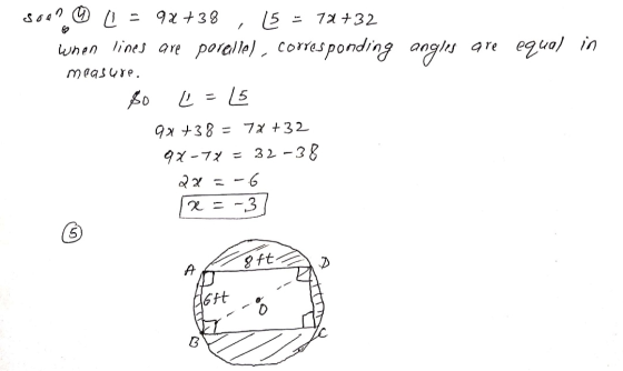 9x + 38 11+32 1 So 4° 0 р. 15 when lines are porelle), corresponding angles are equal in measure ko р [s 8xt Kb = XL- xb 7х +