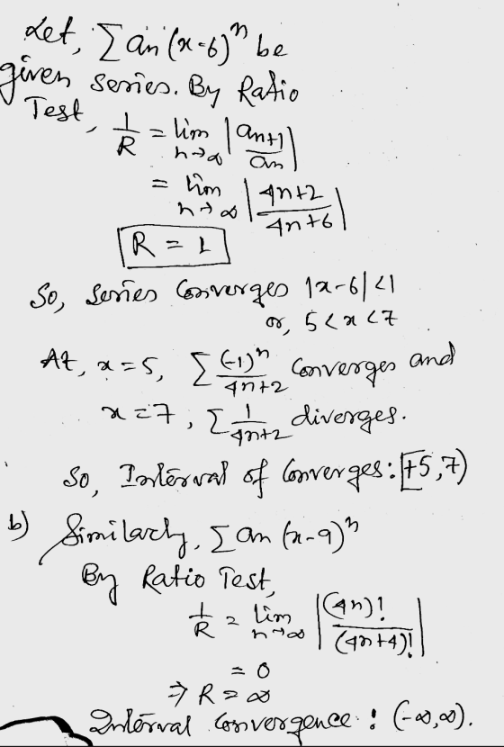 R hoa htd Antol alim anti Let, Ian (x-6)” be given series. By Ratio im Ant2 R=1 So, series converges 19-6141 of scala (1) an