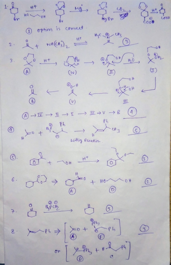 #t HO сон To en COO @option is comast. ② option is convect. HT 2.ů + whe), 2. H + A IV I I II V B (4) Wittig Reaction, БН
