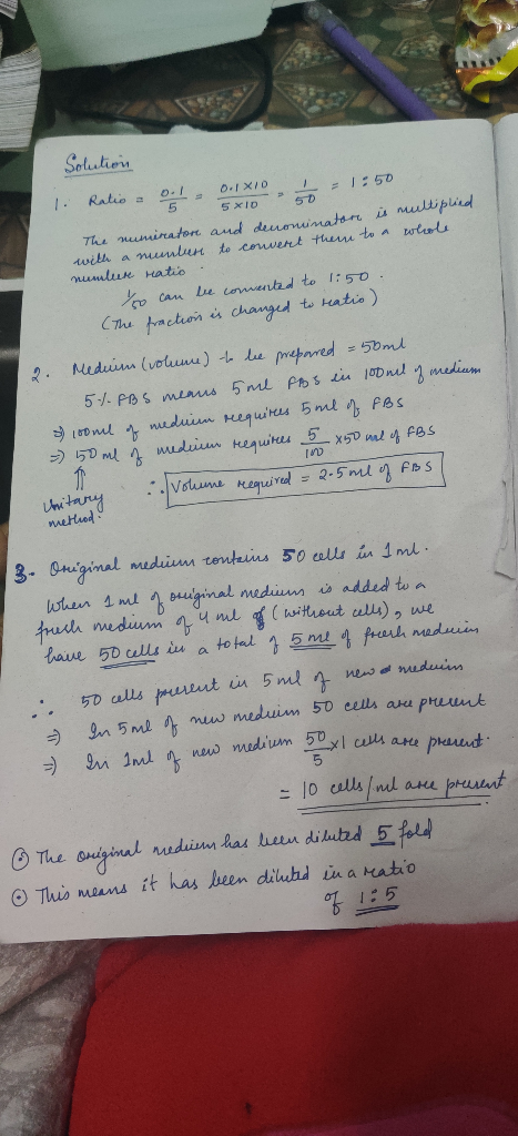 Solution 1. Ratio - 0.1 0.1X10 I=1:50 5x1050 The numerator and denominator is multiplied with a nunter to convert there to a