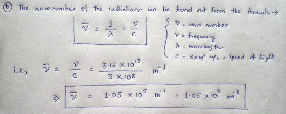 ㈧ave number opHAe radiah ~. an be om the wave number 3 X108 1 05 x tom105 x lo em1 3