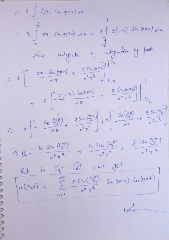 c 2 stas Sin (172) de سلیم s 21. Sin (now) dne 2 / 211->) Sin in ota) din 4 > Now integrate by integration by part. / 231. Co