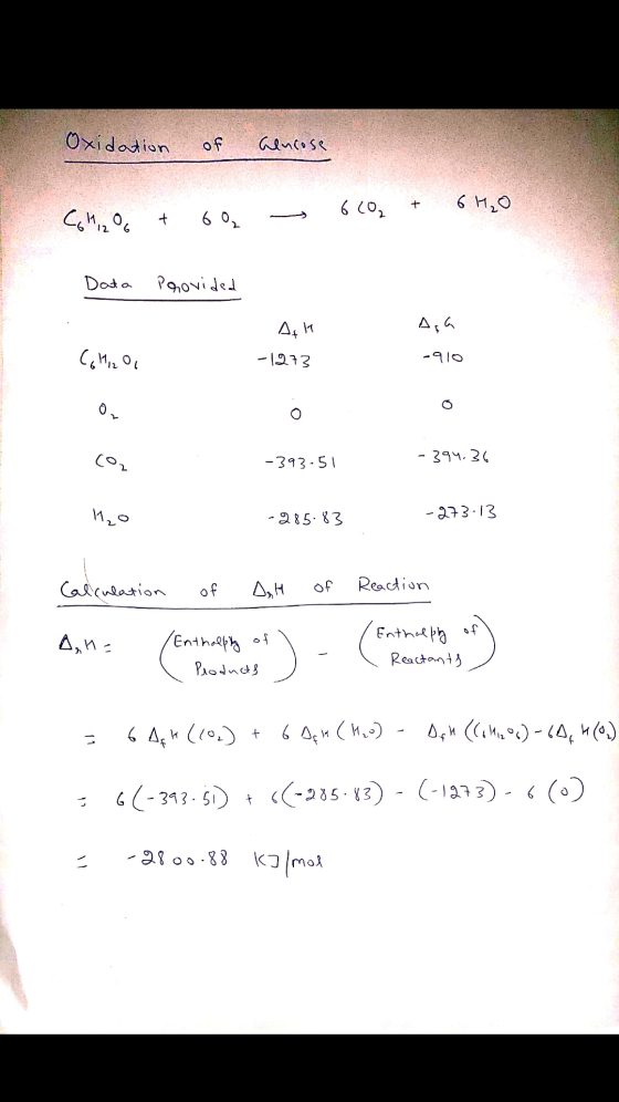 Oxidation of alucose - + + 620, 6H2O CG1,20 60 Data Provided Come or Aft -1973 COMI₂O, I M ve o -393-51 -394.36 и, о -285.83