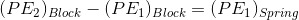 (PE_{2})_{Block}-(PE_{1})_{Block}=(PE_{1})_{Spring}