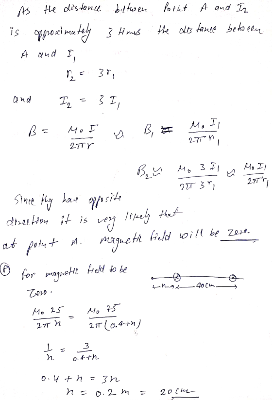 As the distance betwen is approximately 3 times A and I Point A and In the distance between - and I2 = 39, Mo I a B, Mo II -