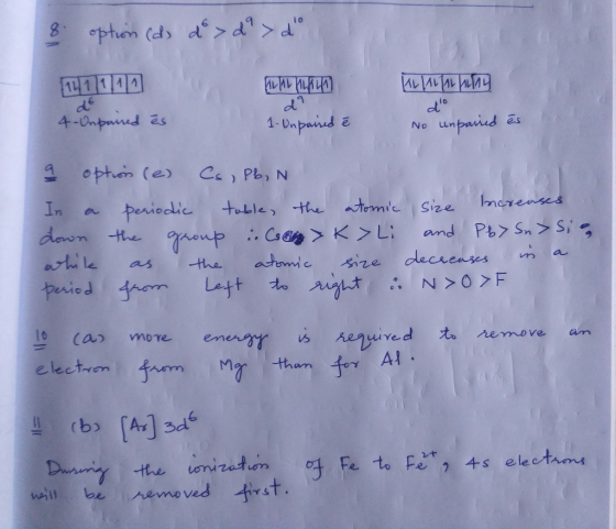 8 option (d, de> d > do KILALALALA LALALALALA do 4 - Unpaired es 1. Unpaired ē No unpaired es a option (e) Cs, Pb, N In a per