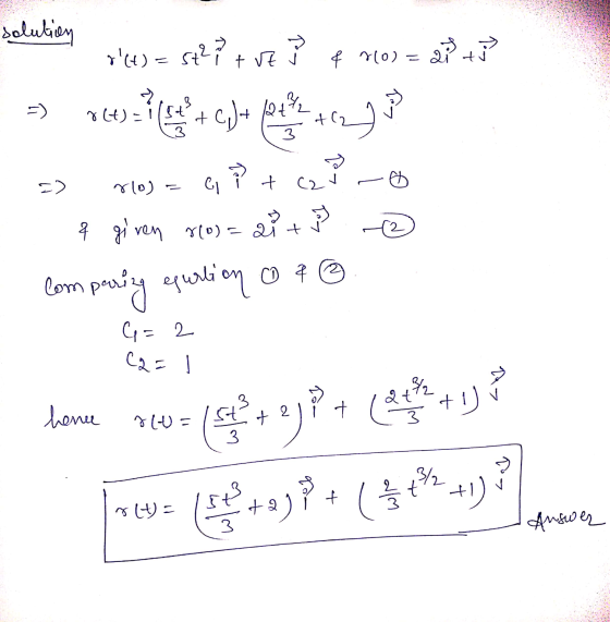 solution r (t) = 8+27 +ve ¢ (0) = i + ن و ) ا= (t) 8 آن هم بلرc + و - ری 1 + ( . (ه) 8 G) - + 2 q given ro) + ى comparing eq