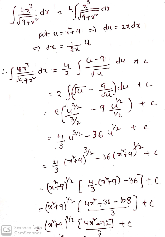 3 42 dx - SG da Jatar 94기지 pot u=879 =) du= andx U = d1 = 1 2N 9 du to 뾽 여 Ju Jatar 블 S Sou - a du tC - 2 츠 32 tc 잇 니 -9U Y2