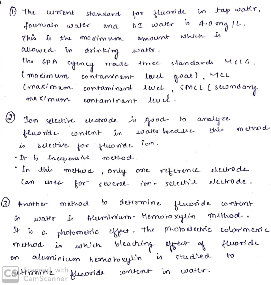 O the wment standard for Hluoride in tap water, fountain water and I water is 4.0 mg IL. This is the maximum amount which is