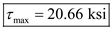 Tmax = 20.66 ksi