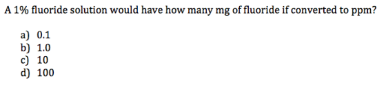 A 1% fluoride solution would have how many mg of f