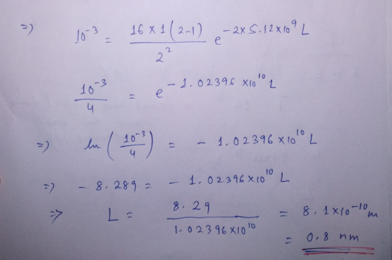 16 x1(2-1)2x S.12 xl09 L e 2 2 0 - 1. 02396 Xlo e 16-3 10 10 - 1,02396 xtoL ln 10 L 1. 02396 x(0L - 8.281 8.29 L : - 8,1x(0-l