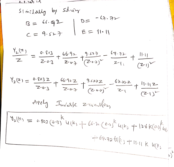 hulwering soling simidarlly by 66.092 -67.72 D = B= c=9.527 E = 11:11 Y₂ (2) 0.803 67.72 + 11.11 + 66.92- 9.527 t 2-0.7 (2-0