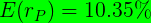 E(rp) = 10.35%
