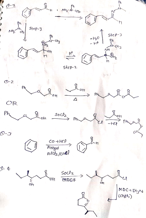 H 1 NHN ( MBA Step-I Step-3 -H2o on ph - Ht 1 toh mo Step-2 U OR M alin och med en mas 0-3 Co the Annad Alles cual -0-4 ir so