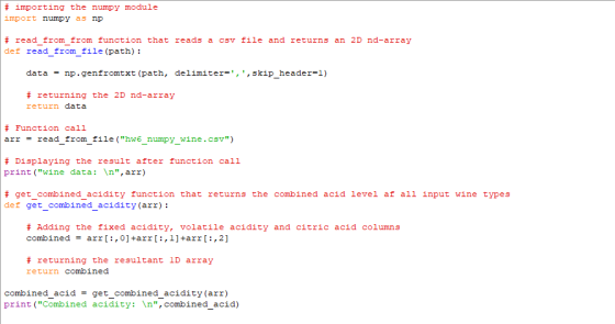 # importing the numpy module import numpy as np # read_from_from function that reads a csv file and returns an 2D nd-array de