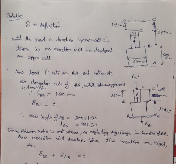 41 250mm Solution Sodeffection. 1.90m until the point c douches upper wall c, there is no reaction will be developed on uppo