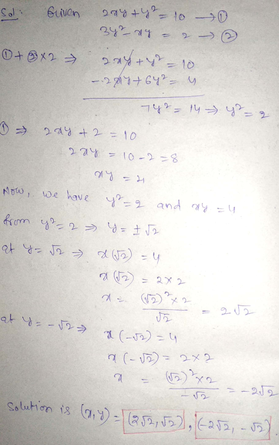Griven =cht heo - Бъ = 10 (1) — () 0 -- 0 x 2 бячу — 10 - 2 2 - сч — ? - 19 ч. -- 24% + 2 = 10 22% 10 - - 8 d) - и now, we ha