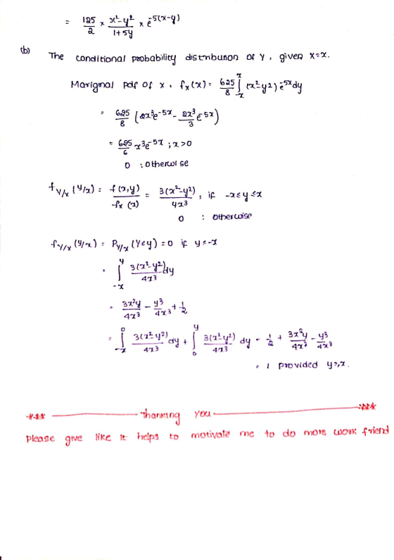 5031-99 * 1754 8 The conditional probability distribunon of y, given x=. Mariginal Pof Of x, fx (X) = bas ezya) edy .625 ( 22