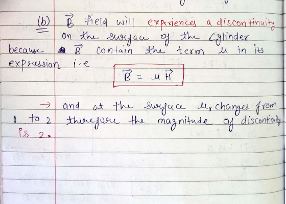 - because LB field will experiences on the surface of the contain the term a discontinuity Cylinder u in its expression le 1